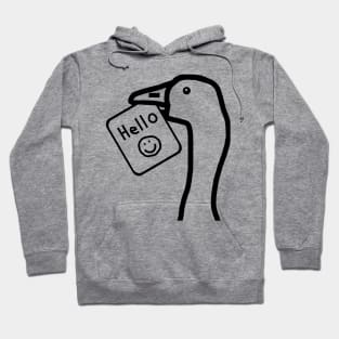 Portrait of a Goose with Stolen Greeting Outline Hoodie